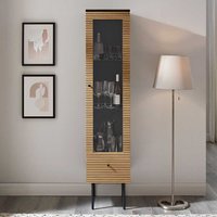 Schrank Vitrine schmal im Skandi Design einer Schublade von Rodario