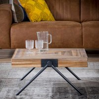 Sofa Beitisch aus Teak Massivholz und Stahl Antik Finish von Rodario