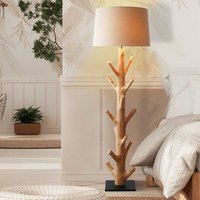 Stehlampe Holz und Stoff in Cremefarben Skandi Design von Rodario
