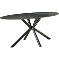Tisch Esszimmer schwarz aus Keramik und Metall Spider Gestell von Rodario