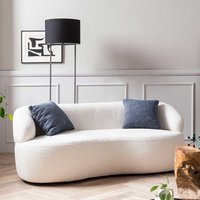 Weißes Zweisitzer Sofa im Skandi Design Boucle Stoff von Rodario