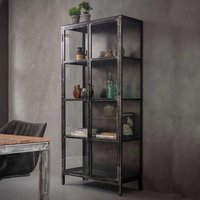 Wohnzimmerschrank in Anthrazit mit Used Look Industry Design von Rodario