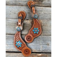 Leichte Sporenriemen Aus Metall Korbgeflecht - Kupfer Blumen Conchos #ss101 Leichte Sporenriemen Aus Metall Korbgeflecht - Kupfer Blumen Conchos #ss101 von RodeoDriveConchos
