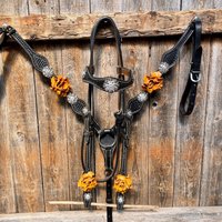 Schwarzes Gelbes Und Durchsichtiges Stirnband/One Ear Tack Set #bbc442 von RodeoDriveConchos