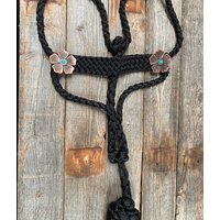 Schwarzes Mule Tape Halfter - Türkise Blume #mt110 von RodeoDriveConchos