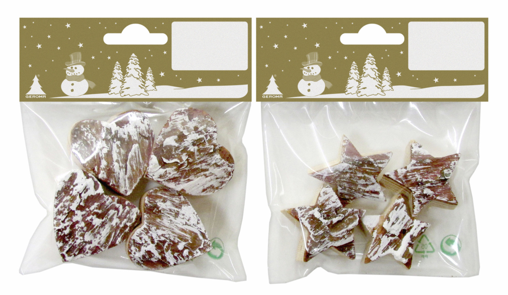 Dekofigur Ornamente aus Holz Weihnachten 4 cm braun weiß 4 Stück Dekofigur Ornamente aus Holz Weihnachten 4 cm braun weiß 4 Stück von Rodermund