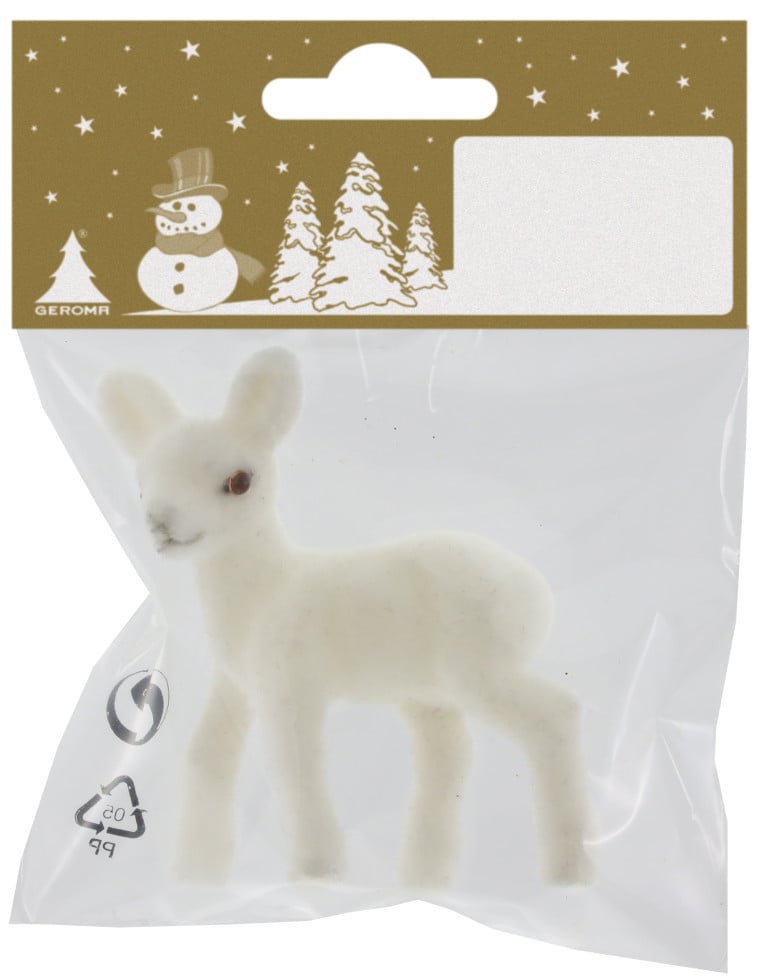 Dekofigur Rehkitz weiß beflockt 5 x 7 cm Dekofigur Rehkitz weiß beflockt 5 x 7 cm von Rodermund