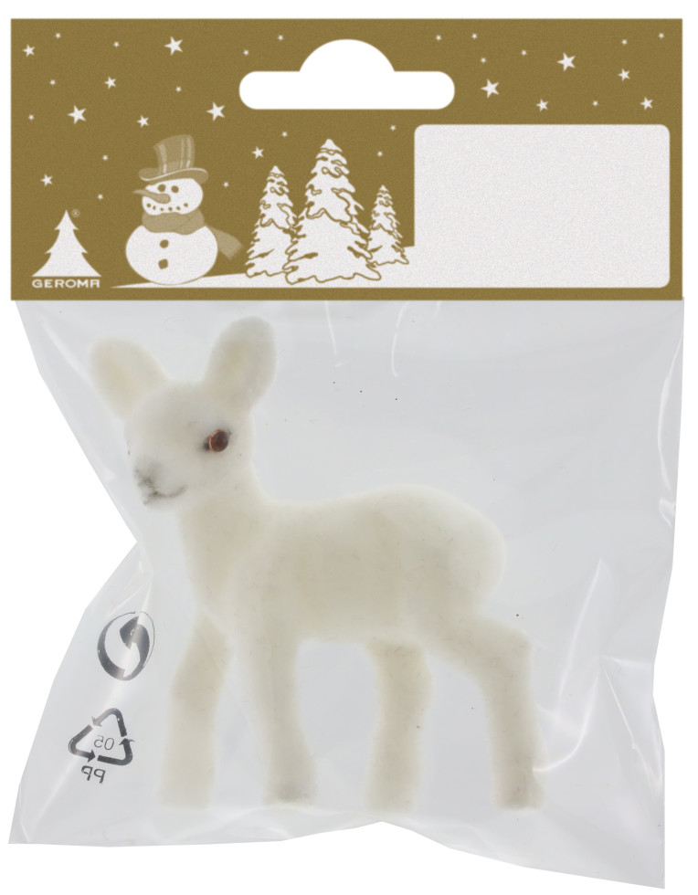 Dekofigur Rehkitz weiß beflockt 5 x 7 cm Dekofigur Rehkitz weiß beflockt 5 x 7 cm von Rodermund