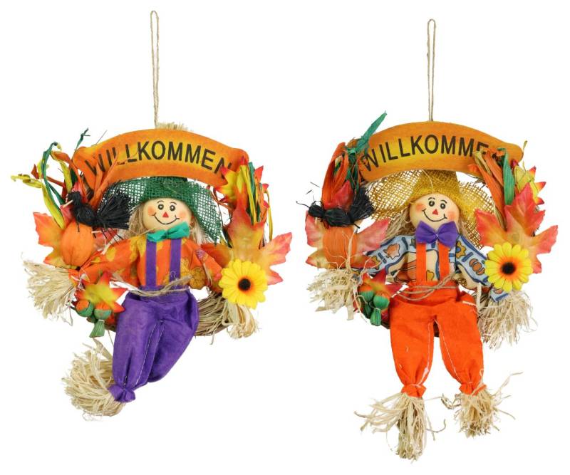 Herbstkranz Willkommen aus Holz und Stroh Ø 25 cm von Rodermund