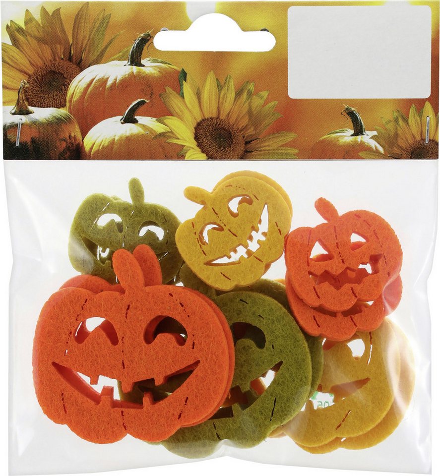 Rodermund Bastelmoos Kürbisse aus Filz 1 x 11 x 12 cm orange grün gelb von Rodermund