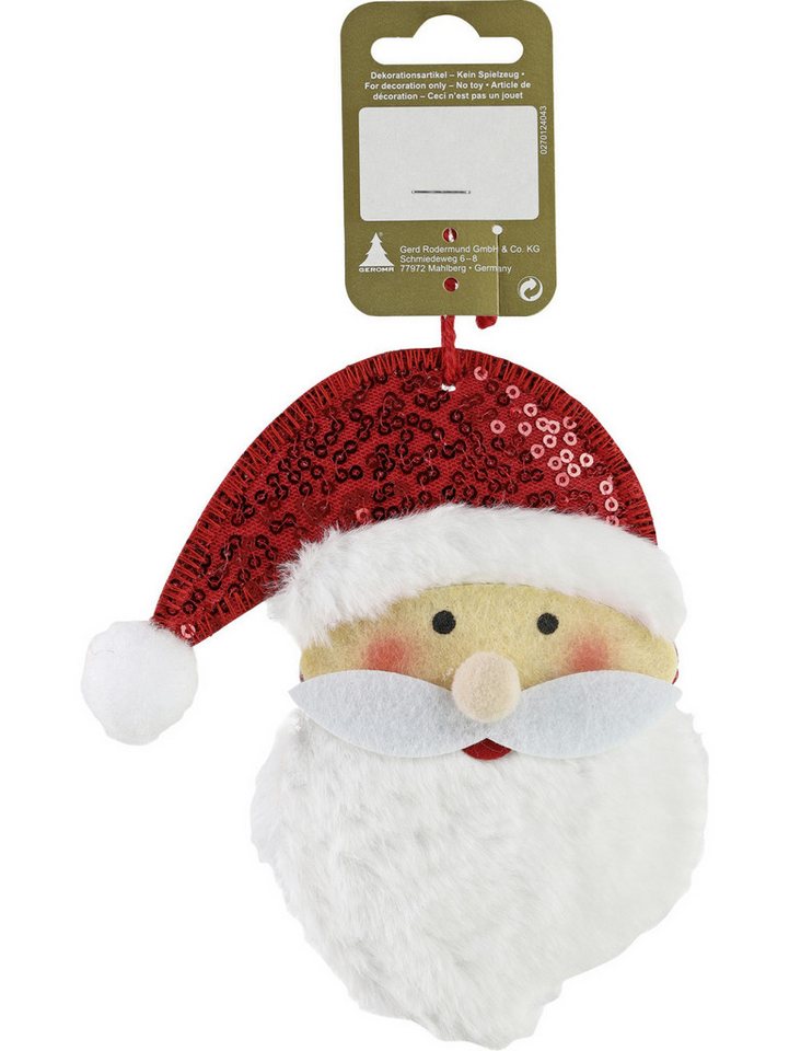 Rodermund Dekohänger Dekoanhänger Santakopf Filz 14 x 12 cm weiß-rot Rodermund Dekohänger Dekoanhänger Santakopf Filz 14 x 12 cm weiß-rot von Rodermund