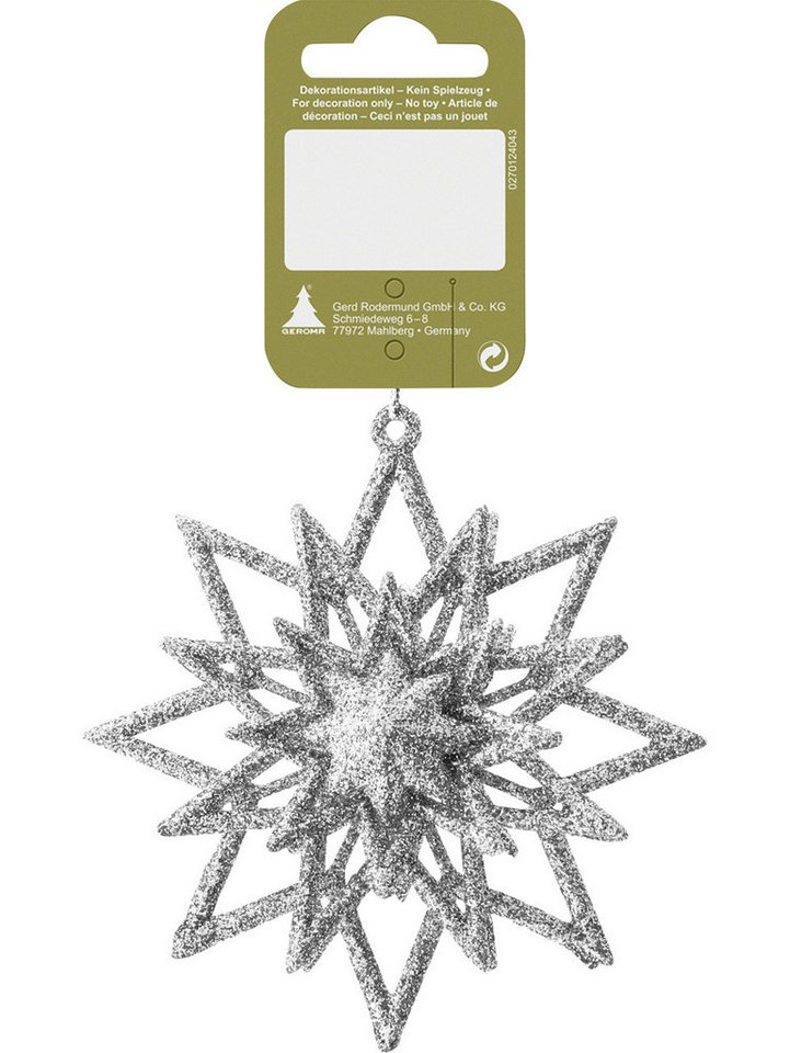 Rodermund Dekohänger Dekohänger Glitzerstern Kunststoff 10 cm silber 1 von Rodermund