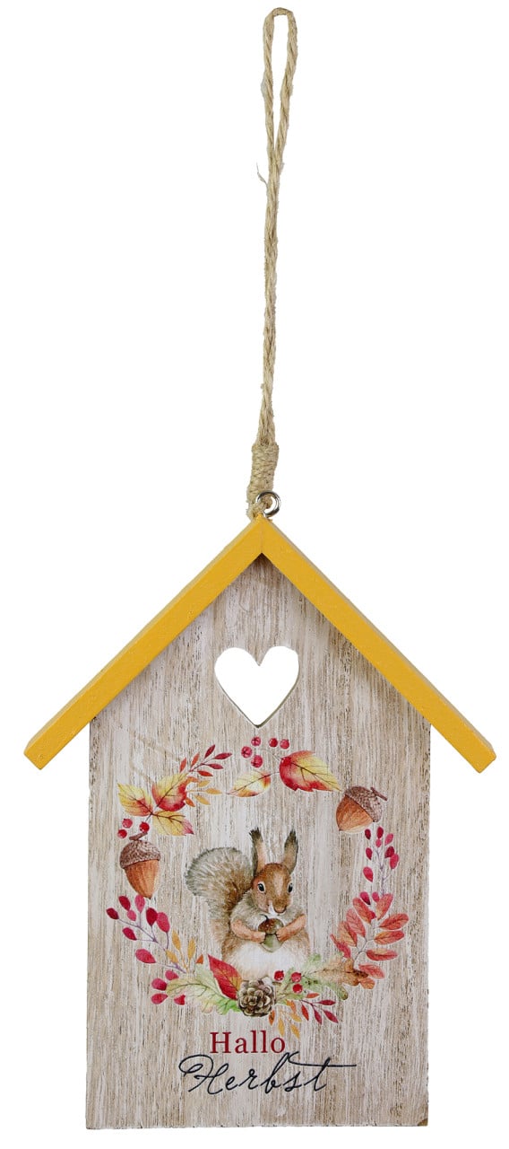 Türschild Hallo Herbst Holz 12 x 16 cm natur bunt von Rodermund