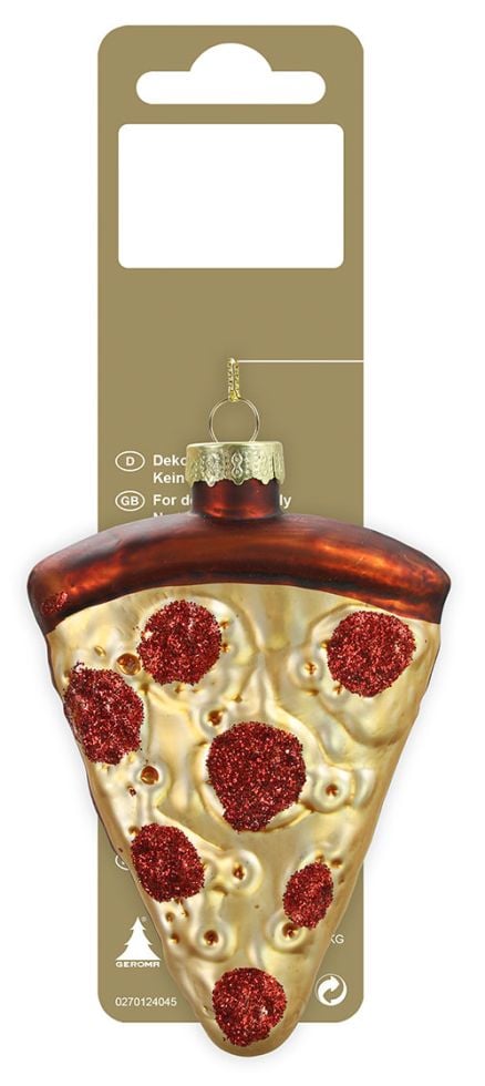 Weihnachtsanhänger Pizzastück aus Echtglas 7 x 10,3 cm Weihnachtsanhänger Pizzastück aus Echtglas 7 x 10,3 cm von Rodermund