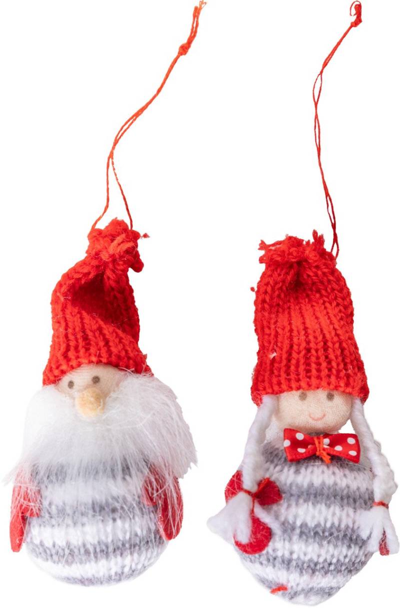 Weihnachtsanhänger Wichtelpaar 2 Figuren aus Strick & Filz 7 cm grau weiß rot 2 Stück Weihnachtsanhänger Wichtelpaar 2 Figuren aus Strick & Filz 7 cm grau weiß rot 2 Stück von Rodermund
