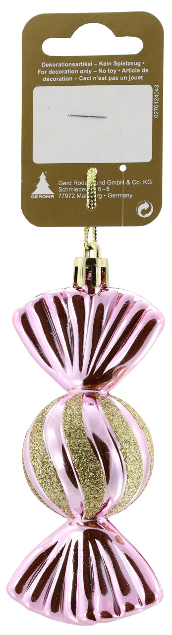 Weihnachtsbaumschmuck Karamell Bonbon 11 cm rosa von Rodermund