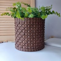 Handgemachter Brauner Weiden Pflanztopf Boho Korb Für Zimmerpflanzen Handgemachter Brauner Weiden Pflanztopf Boho Korb Für Zimmerpflanzen von RodinneKoloUA