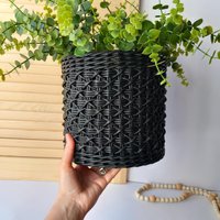 Schwarze Weide Blumentopfhalter Boho Zimmerpflanzen Korb Schwarze Weide Blumentopfhalter Boho Zimmerpflanzen Korb von RodinneKoloUA