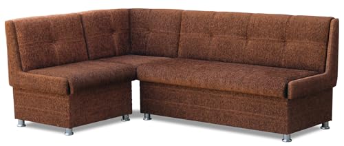 Eckbank Korsika Maxi 213x142 cm, Sitzbank gepolstert, mit Stauraum, Schenkel rechts/Links, modern (Braun) von Rodnik