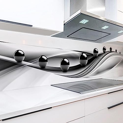 Rodnik Küchenrückwand robuste ABS-Kunststoff Platte Monolith in Deluxe Qualität, Direktdruck. MOTIVAUSWAHL(Schwarze Kugeln) von Rodnik
