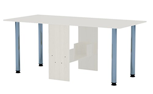 Rodnik Esstisch 174 x 80 x75 cm - ausklappbar - weiß - Klapptisch - Tisch klappbar - Bürotisch - Funktionstisch von Rodnik