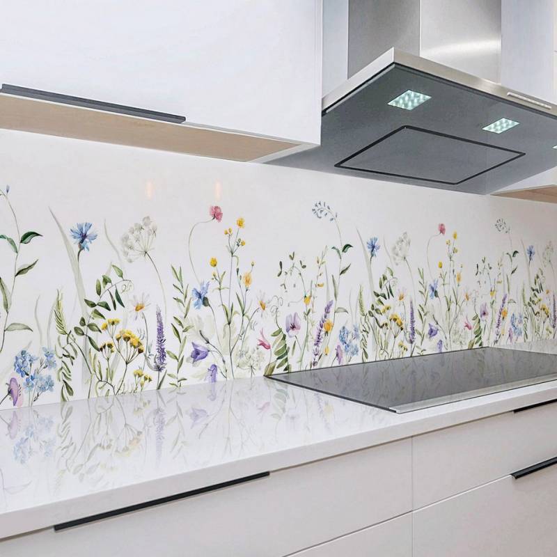 Rodnik Küchenrückwand Sommerblumen, ABS-Kunststoff Platte Monolith in DELUXE Qualität mit Direktdruck von Rodnik