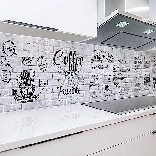 Rodnik Küchenrückwand robuste ABS-Kunststoff Platte Monolith in Deluxe Qualität, Direktdruck. MOTIVAUSWAHL (Coffee Menu, 60x200 cm) von Rodnik