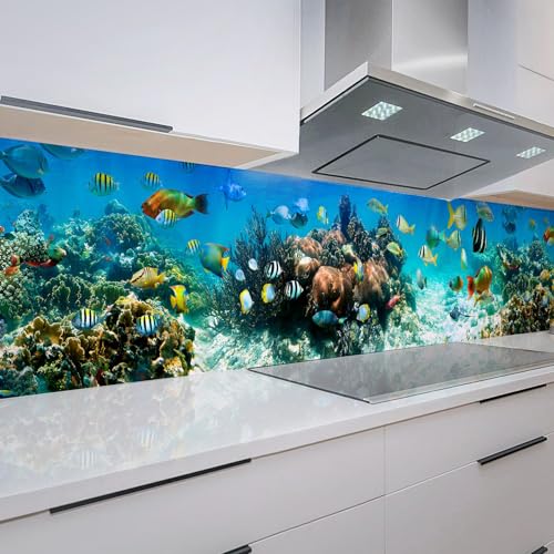 Rodnik Küchenrückwand robuste ABS-Kunststoff Platte Monolith in Deluxe Qualität, Direktdruck. MOTIVAUSWAHL (Unterwasserwelt, 60x200 cm) von Rodnik