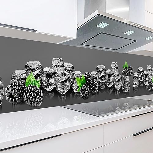 Rodnik Küchenrückwand robuste ABS-Kunststoff Platte Monolith in Deluxe Qualität, Direktdruck. MOTIVAUSWAHL (Brombeeren) von Rodnik