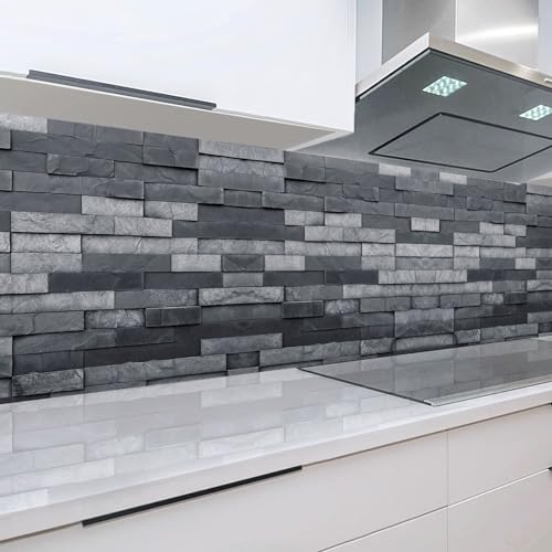 Rodnik Küchenrückwand robuste ABS-Kunststoff Platte Monolith in Deluxe Qualität, Direktdruck. MOTIVAUSWAHL (Gray Stone, 60x200 cm) von Rodnik