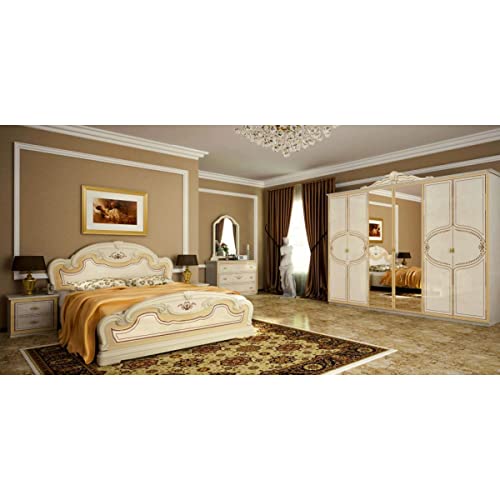 Rodnik Schlafzimmer Martina Komplett Set 6-TLG. in beige Hochglanz von Rodnik