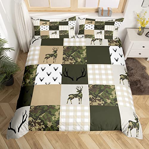 Rodths Bettwäsche 135x200 Hirsche Bettbezug 135 x 200 2er Set, Weiche Microfaser Sommerbettwäsche mit ReißVerschluss, 1 Kissenbezug 80x80 cm, Bügelfreie Weich Bettdeckenbezug von Rodths