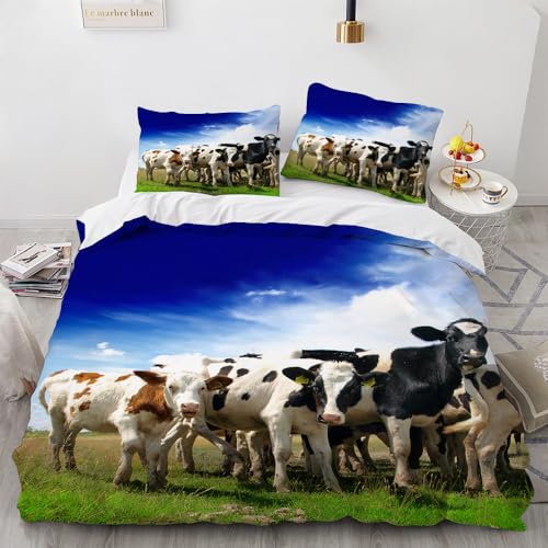 Rodths Bettwäsche 135x200 Kuh Bettbezug 135 x 200 2er Set, Weiche Microfaser Deckenbezug mit ReißVerschluss, 1 Kissenbezug 80x80 cm, Bügelfreie Weich Bettdeckenbezug Rodths Bettwäsche 135x200 Kuh Bettbezug 135 x 200 2er Set, Weiche Microfaser Deckenbezug mit ReißVerschluss, 1 Kissenbezug 80x80 cm, Bügelfreie Weich Bettdeckenbezug von Rodths