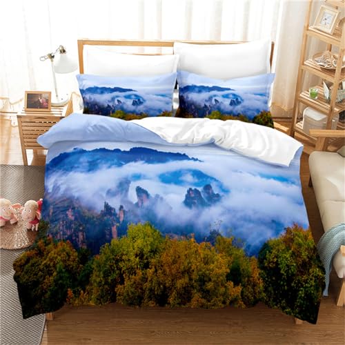 Rodths Bettwäsche 135x200 Szenerie Pferd Bettbezug 135 x 200 2er Set, Weiche Microfaser Sommerbettwäsche mit ReißVerschluss, 1 Kissenbezug 80x80 cm, Bügelfreie Wendebettwäsche von Rodths