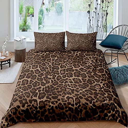 Rodths Bettwäsche 140x200 Leopard Bettbezug 140 x 200 2er Set, Weiche Microfaser Sommerbettwäsche mit ReißVerschluss, 1 Kissenbezug 70x90 cm, Bügelfreie Weich Bettdeckenbezug von Rodths