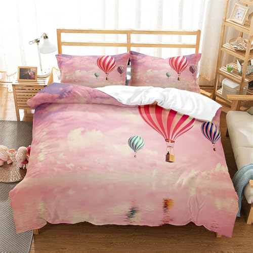 Rodths Heißluftballon Bettwäsche 135x200, Bettbezug 135 x 200 2er Set, Weiche Microfaser Deckenbezug mit ReißVerschluss, 1 Kissenbezug 80x80 cm, Bügelfreie Weich Bettdeckenbezug Rodths Heißluftballon Bettwäsche 135x200, Bettbezug 135 x 200 2er Set, Weiche Microfaser Deckenbezug mit ReißVerschluss, 1 Kissenbezug 80x80 cm, Bügelfreie Weich Bettdeckenbezug von Rodths