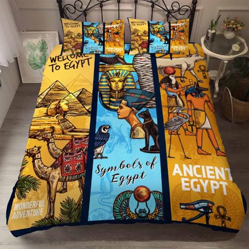 Rodths ägyptische Stämme Bettwäsche 135x200, Bettbezug 135 x 200 2er Set, Weiche Microfaser Deckenbezug mit ReißVerschluss, 1 Kissenbezug 80x80 cm, Bügelfreie Weich Bettdeckenbezug Rodths ägyptische Stämme Bettwäsche 135x200, Bettbezug 135 x 200 2er Set, Weiche Microfaser Deckenbezug mit ReißVerschluss, 1 Kissenbezug 80x80 cm, Bügelfreie Weich Bettdeckenbezug von Rodths