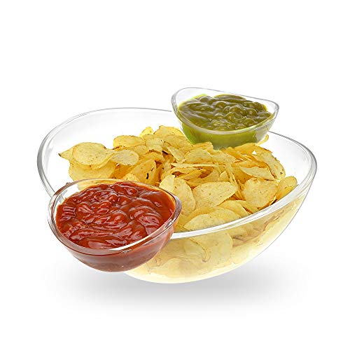 Chip and Dip Acryl-Schüssel-Set (3 l Hauptschale, 180 ml Dipschalen) von Roe & Moe