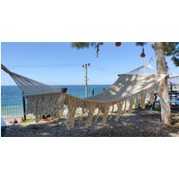 Sonne, Strand Und Makramee Hängematte Natürliche Handgewebt, Ideal Für Die Terrasse Veranda Oder Baum, 100% Baumwolle Seil Große Doppel von Roedeerhandmadecraft