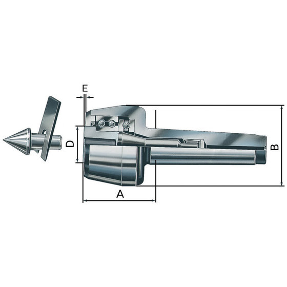 RÖHM - Körnerspitze mitlaufend 614-00 Größe 108 MK 4 von Röhm