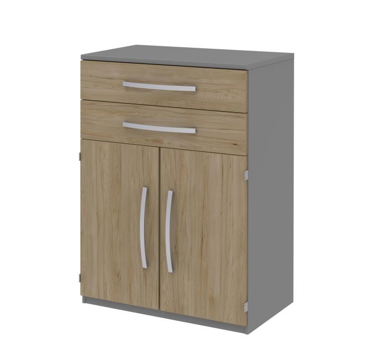 Röhr-Bush Aktenelement TECHNO 019 in mittelgrau / Front Hickory Eiche Nachbildung von Röhr-Bush