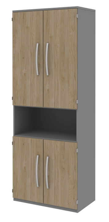 Röhr-Bush Aktenelement TECHNO 019 in mittelgrau / Front Hickory Eiche Nachbildung von Röhr-Bush