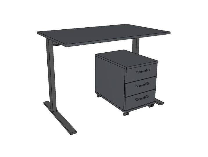 Röhr Bush cadre.plus Jugendzimmer Set bestehend aus Schreibtisch höhenverstellbar mit Metall C-Füßen und Rollcontainer mit 3 Schubkästen in Anthrazit Röhr Bush cadre.plus Jugendzimmer Set bestehend aus Schreibtisch höhenverstellbar mit Metall C-Füßen und Rollcontainer mit 3 Schubkästen in Anthrazit von Röhr-Bush