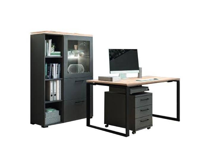 Röhr Bush cocoon Schreibtisch für Jugendzimmer in Eiche Sand Gestell anthrazit optional mit Vitrine und Rollcontainer Röhr Bush cocoon Schreibtisch für Jugendzimmer in Eiche Sand Gestell anthrazit optional mit Vitrine und Rollcontainer von Röhr-Bush