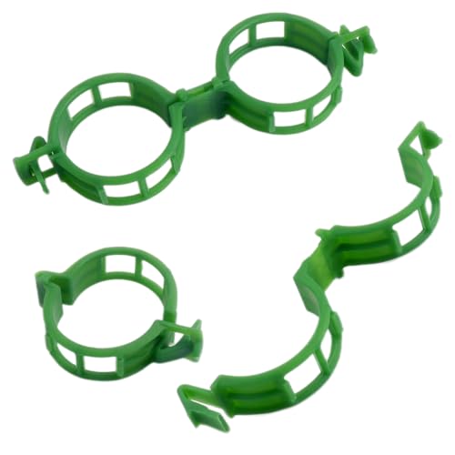 Roellgs 150 Stück Gartenpflanzenclips, Pflanzenstützclips, Weinreben-Clips, Blumenstiel-Clips zum Halten von Tomaten, Gemüse, Gurken, Tomatenklammern (grün) von Roellgs