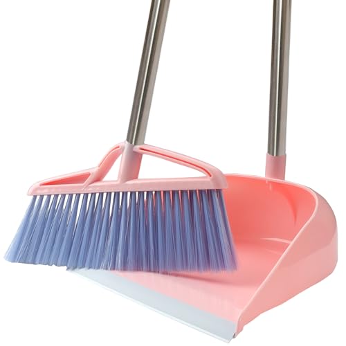 Roellgs Besen Kehrschaufel Set Winddicht Vertikal Langstiel Besen Kit Kehrschaufel Kombination Home Cleaning Kehren (Rosa), ro-19-6-19 von Roellgs