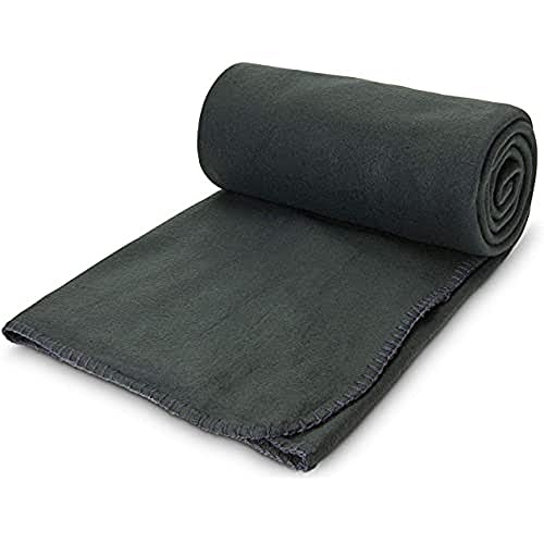 Römer Wellness Fleecedecke Basic Anthrazit inklusive Beutel für den Transport – 120 x 150 cm, 180 g/m², flauschig, weich, warm, antistatisch, ganzjährig von Römer Wellness