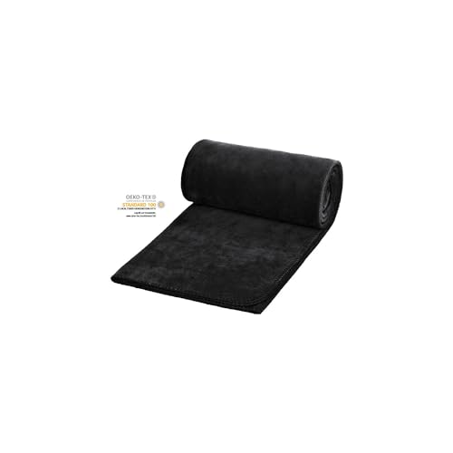 Römer Wellness Fleecedecke Basic Schwarz inklusive Beutel für den Transport – 120 x 150 cm, 180 g/m², flauschig, weich, warm, antistatisch, ganzjährig von Römer Wellness