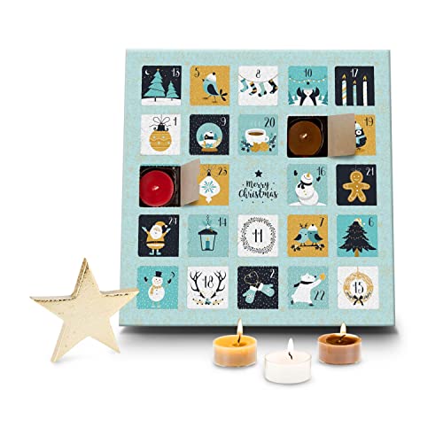 *Version 2023* Römer Wellness Geschenkartikel: Duftkerzen Adventskalender Charming Christmas mit 24 verschiedenen Teelicht-Duftkerzen; ca. 30 x 30 x 2 cm von Römer Wellness