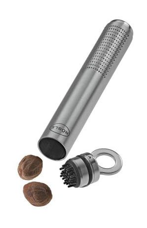Muskatreibe 18 cm Rundgriff Schutzcover und Silikonbürste von Rösle